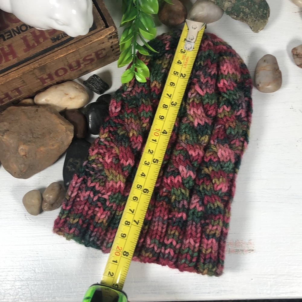 Hand Knitted Multi Colored Infant to Toddler Hat 3-12 Months Warm Kids Knit Hat - Picture 6 of 10